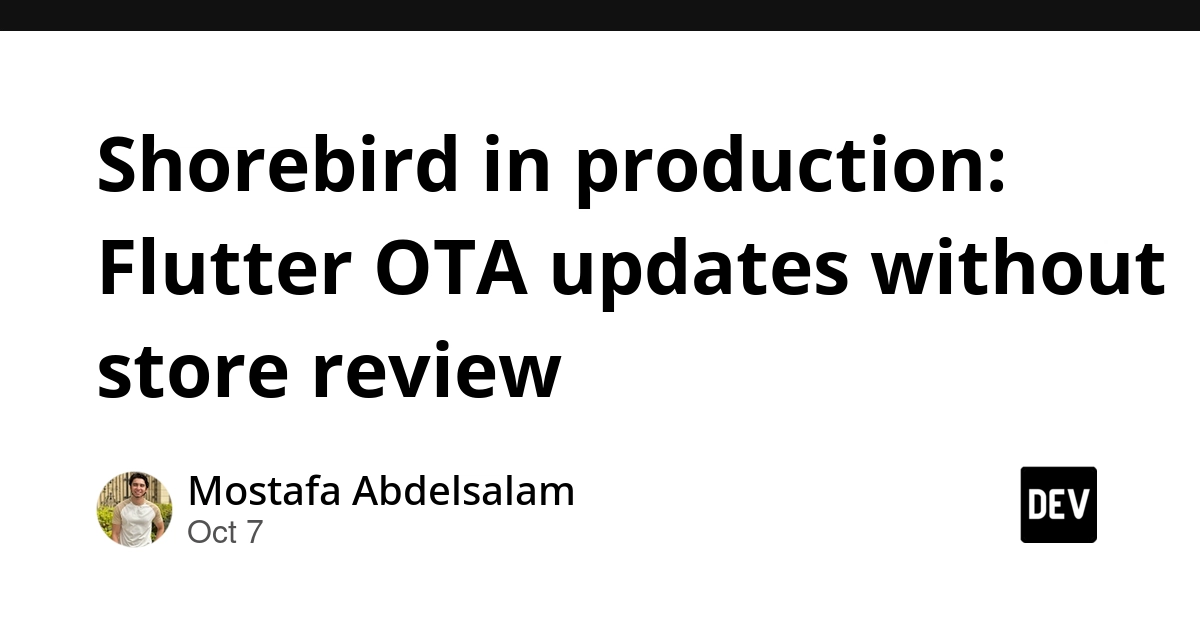 Shorebird in production: Flutter OTA updates without store review