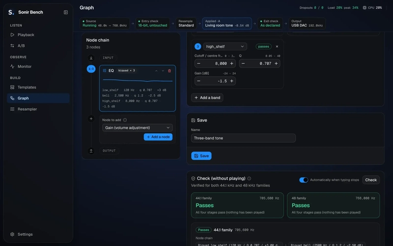Graph editor with pre-flight checks